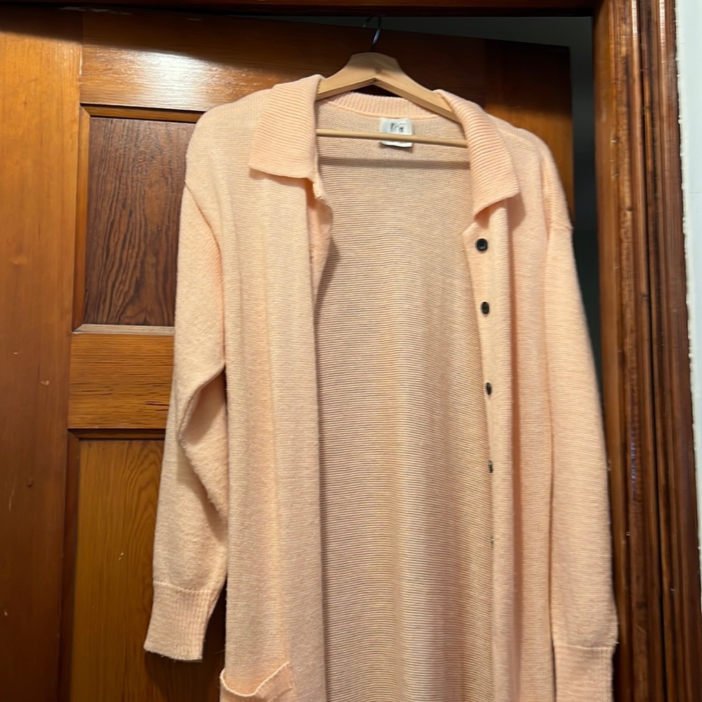 Super cozy long pink duster cardigan